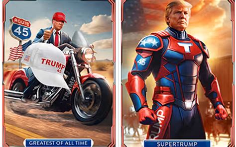 Trump sells new digital trading cards and piece of suit he wore in .
